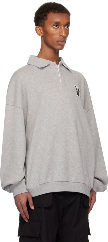 Pleteni pulover We11done We11done Pearl Logo Polo Sweatshirt Siva | WD-TS3-24-739-U-MG, 1