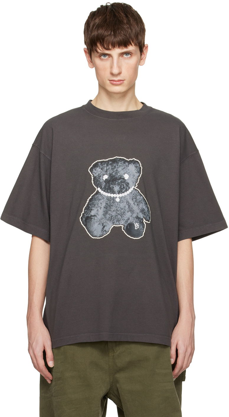 Majica We11done Necklace Teddy Graphic T-Shirt Siva | WD-TT9-20-117-U-CH