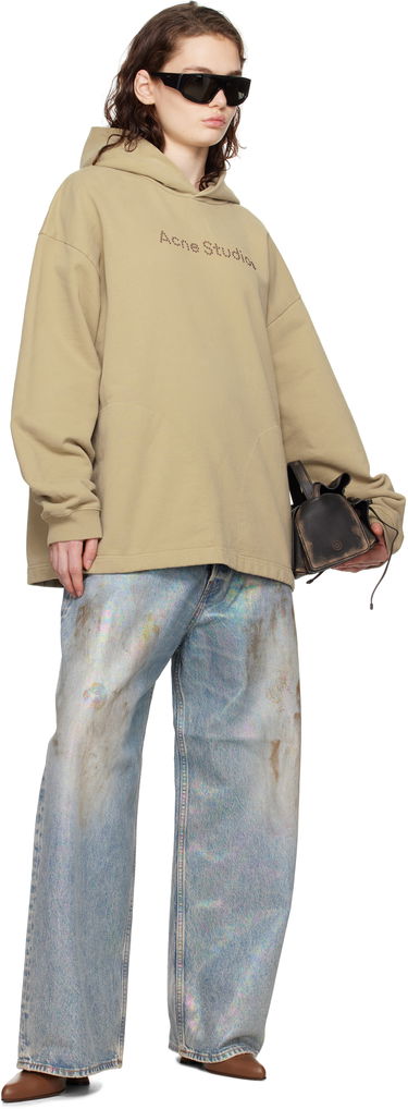 Pulover Acne Studios Acne Studios Logo Hoodie Bež | CI0192-, 3