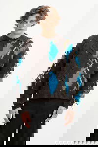 Andersson Bell Argyle Fisherman Polo Sweater