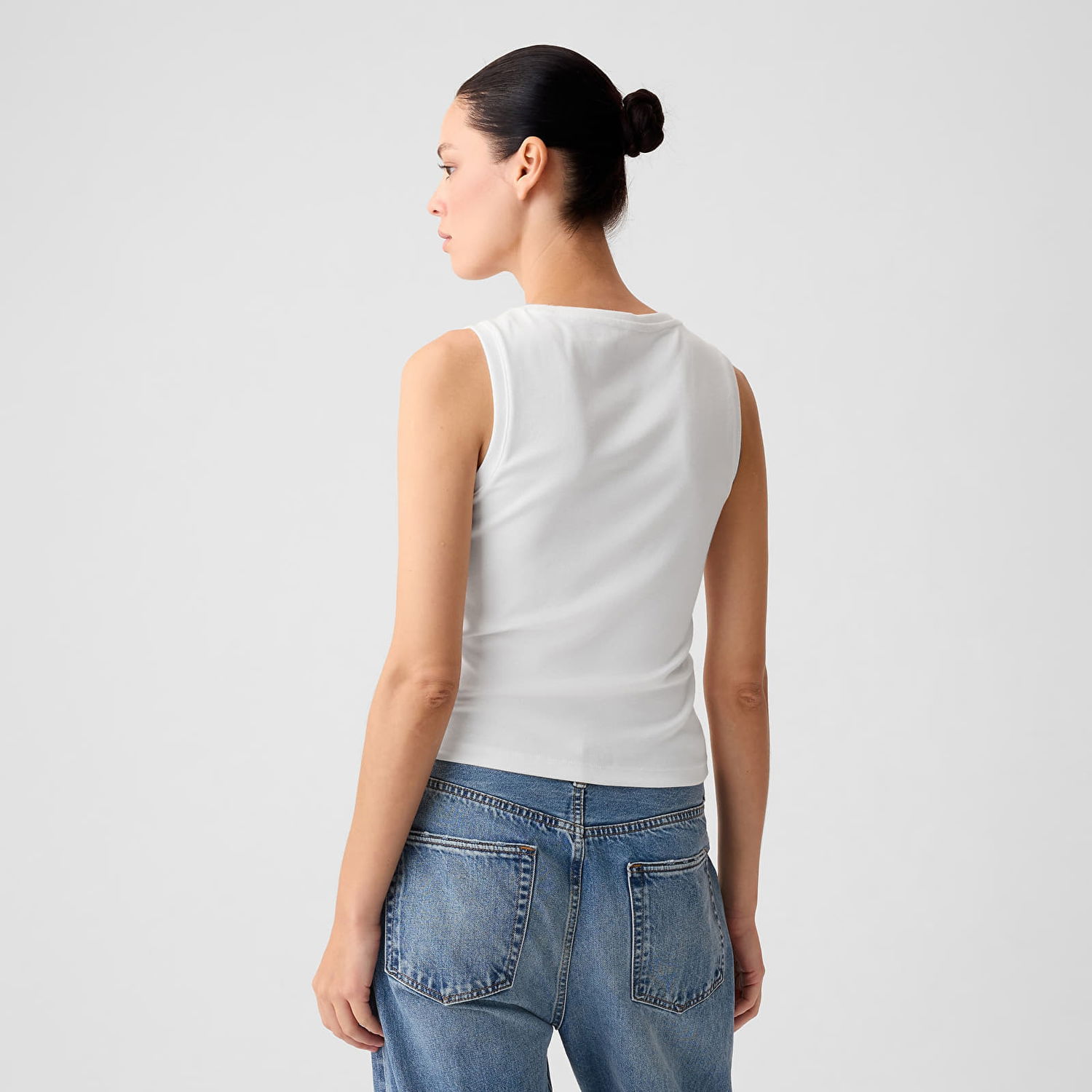 Majica brez rokavov GAP Sleeveless Modal Shell Fresh White Bela | 540735-04, 1
