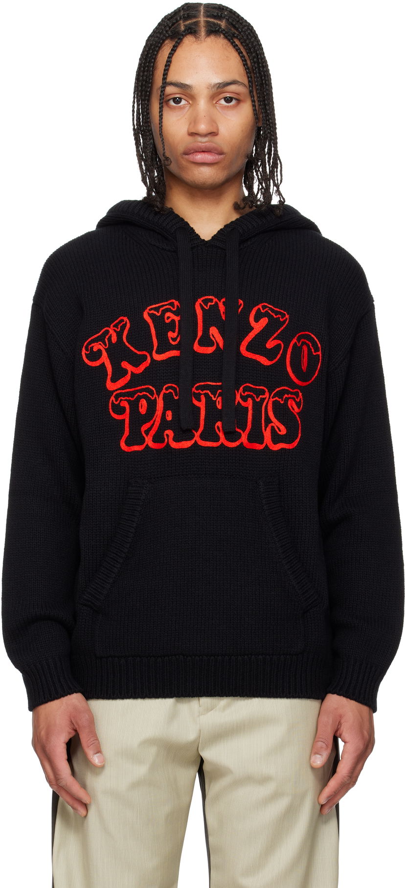 Pulover KENZO Kenzo Paris VERDY Edition Knitted Hoodie Črna | FF58PU7103CJ