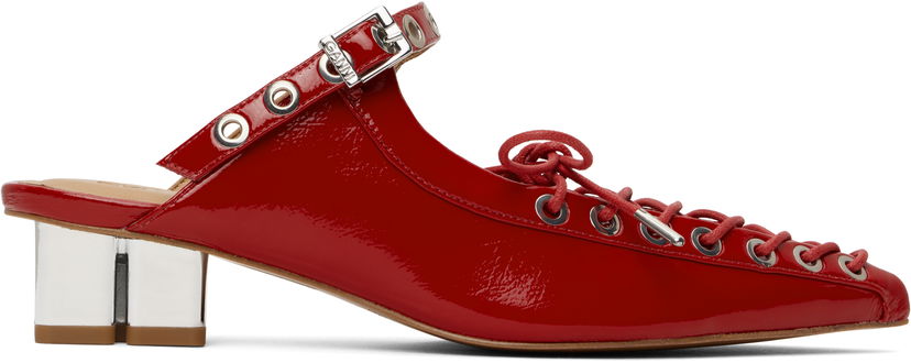 Superge in čevlji GANNI GANNI Lace-Up Mules Rdeča | S2964