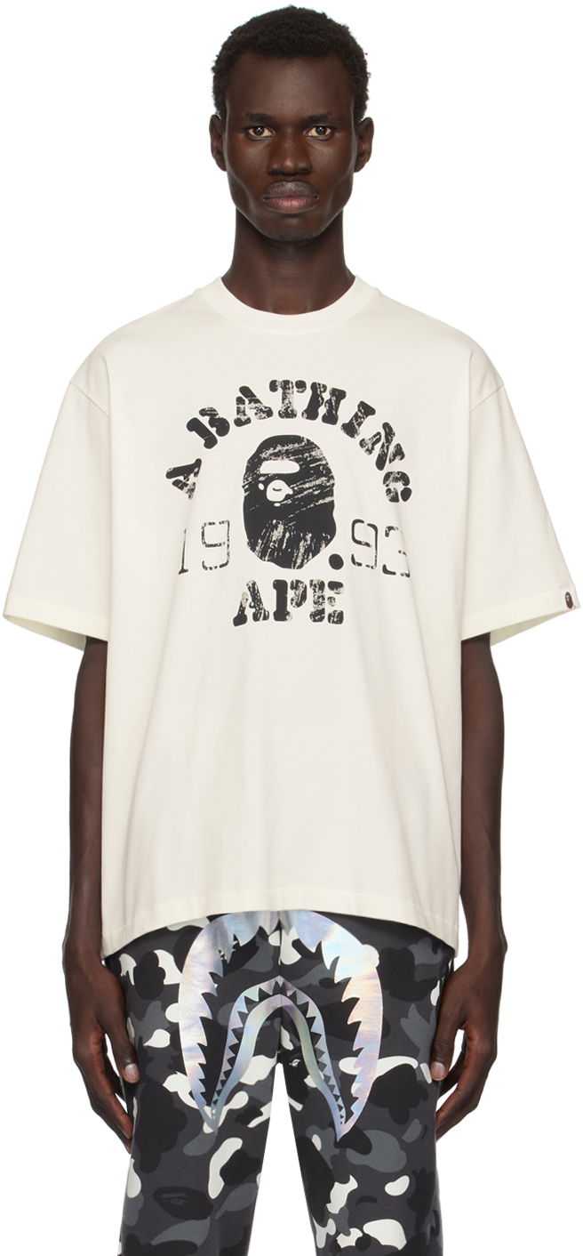 Majica BAPE Screen Print College Relaxed Fit T-shirt Bela | 001TEK801320M