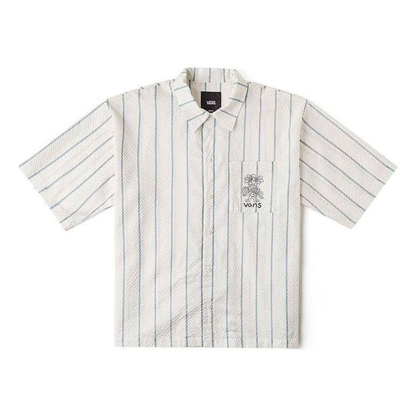 Srajce Vans Stripe Short-Sleeved Shirt Bela | VN000GTKCTU