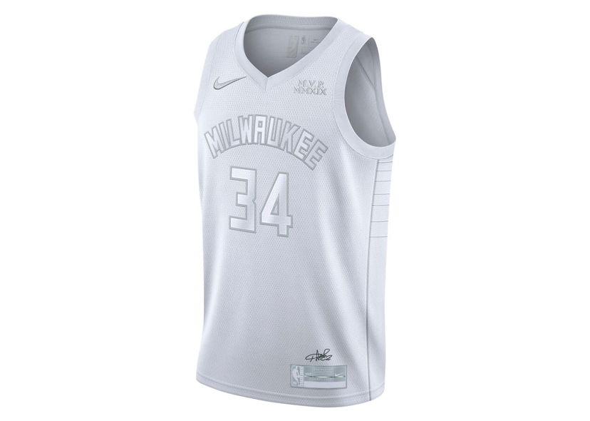 Dres Nike NBA Milwaukee Bucks MVP 34 Antetokounmpo Swingman Jersey White Bela | CT4209-100
