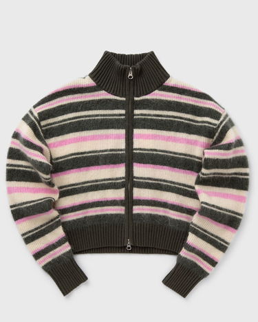 Pleteni pulover Samsoe Samsoe Samsøe & Samsøe Jeanne Striped Cropped Cardigan Večbarvna | F23300143-FOREST_NIGHT_ST, 0