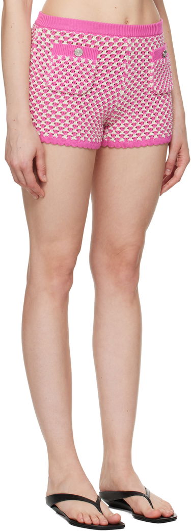 Kratke hlače Versace Versace Crochet Knit Shorts Roza | 1020377_1A14747, 1