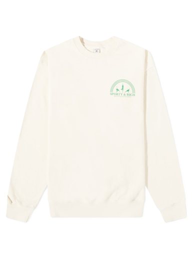 Pleteni pulover Sporty & Rich Fitness Group Crewneck Bež | CR471CR