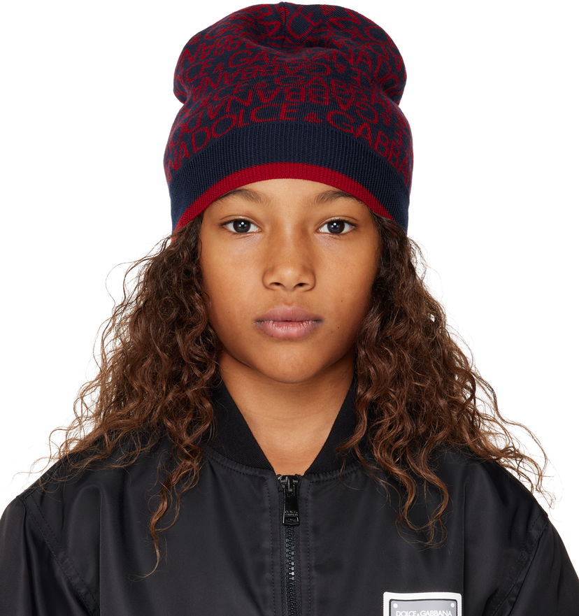 Bomber jakna Dolce & Gabbana Dolce&Gabbana Kids Jacquard Knit Beanie Črna | LBKHA7 JCVW1
