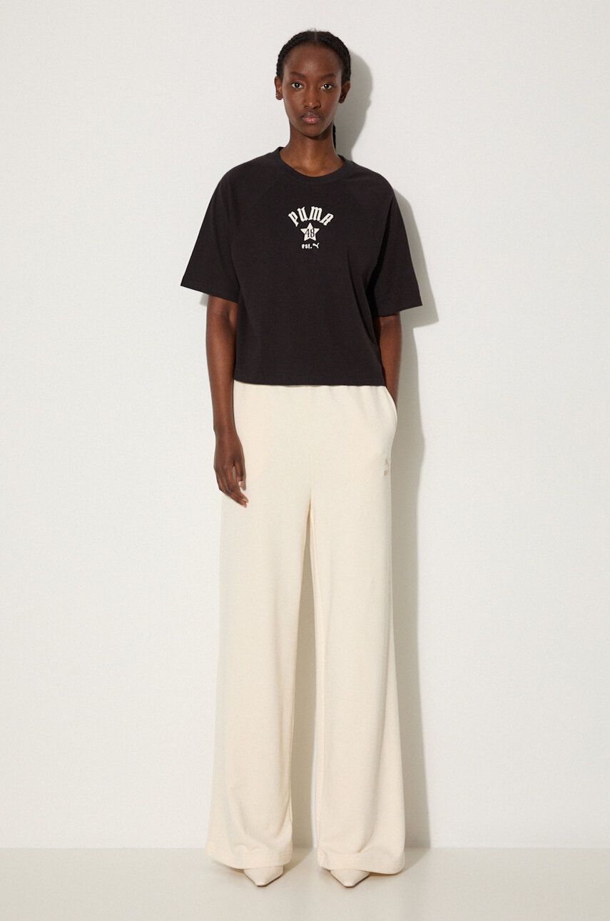 Krop-top Puma Classics Play Paris Relaxed Crop Top Črna | 626808, 1