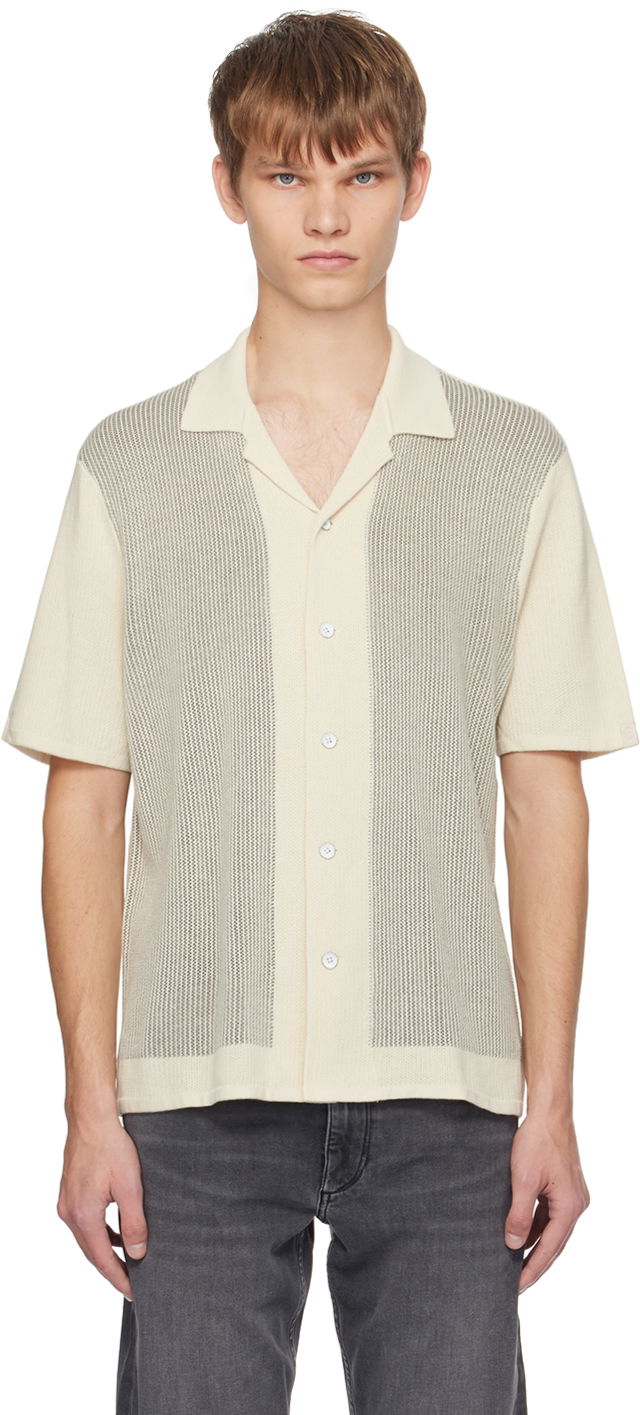 Srajce rag & bone Harvey Striped Knitted Shirt Bela | MBS22S013KI13