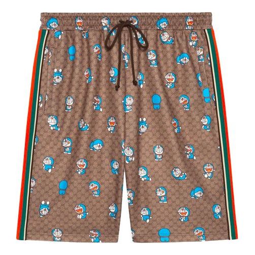 Kratke hlače Gucci Doraemon GG Print Shorts Rjava | 654940-XJDEX-2138