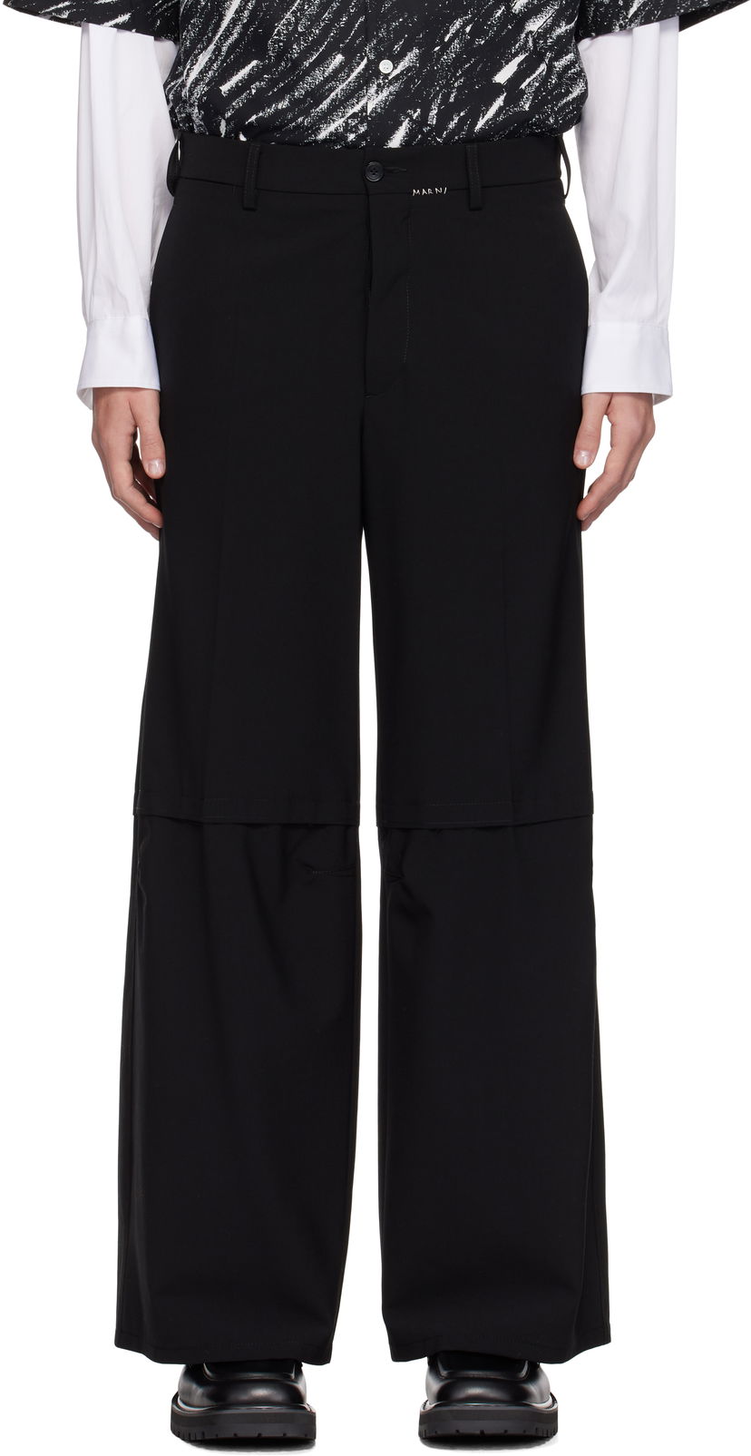 Hlače Marni Mending Trousers Črna | PUMU0271SU UTP771