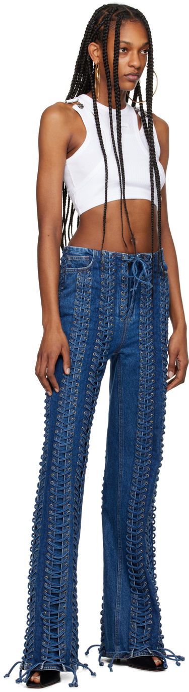 Krop-top Jean Paul Gaultier Gaultier Strapped Crop Tank Bela | 24/25-U-DB032-J054-01, 3