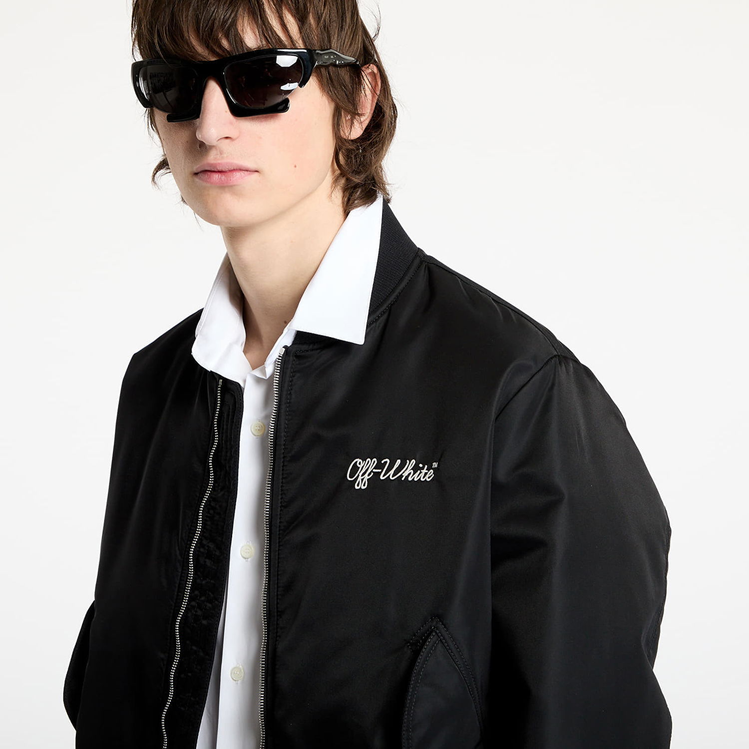 Bomber jakna Off-White Script Nyl Varsity Bomber Jacket Črna | OMEH05EC99FAB0011001, 1