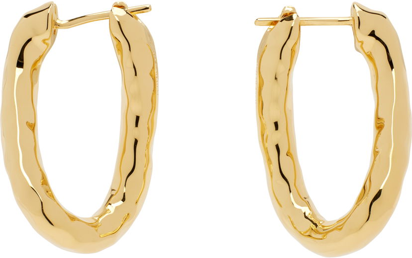 Uhani Jil Sander Jil Sander Molten Hoop Earrings Kovinski | J11VG0256_P4877