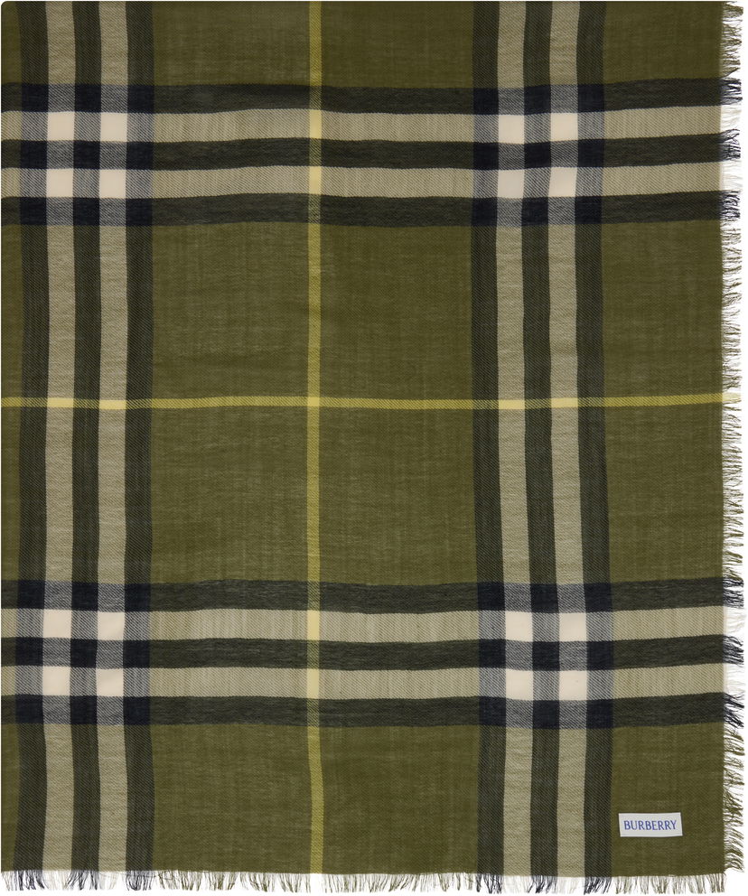 Šala Burberry Burberry Wide Check Wool Scarf Zelena | 8112491
