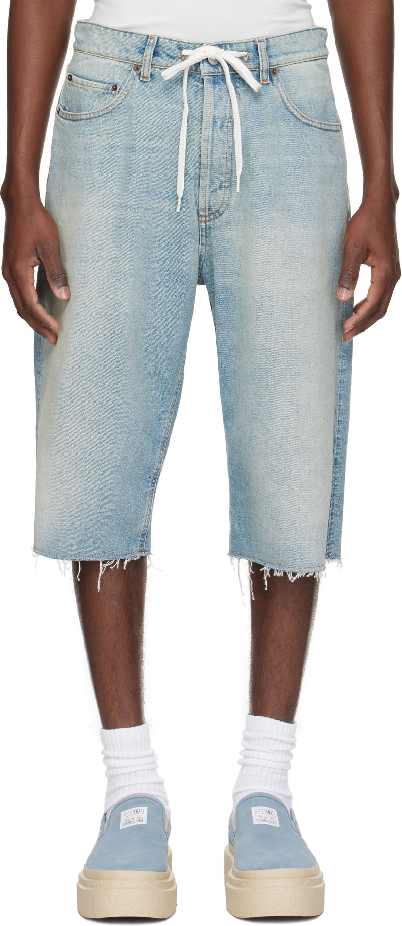 Kratke hlače Maison Margiela MM6 Maison Margiela Drawstring Denim Shorts Modra | SH0MU0014 M30019