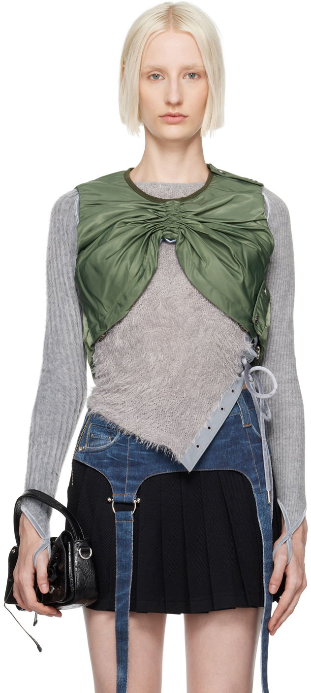 Pleteni pulover Andersson Bell Butterfly Vest Zelena | awa653w