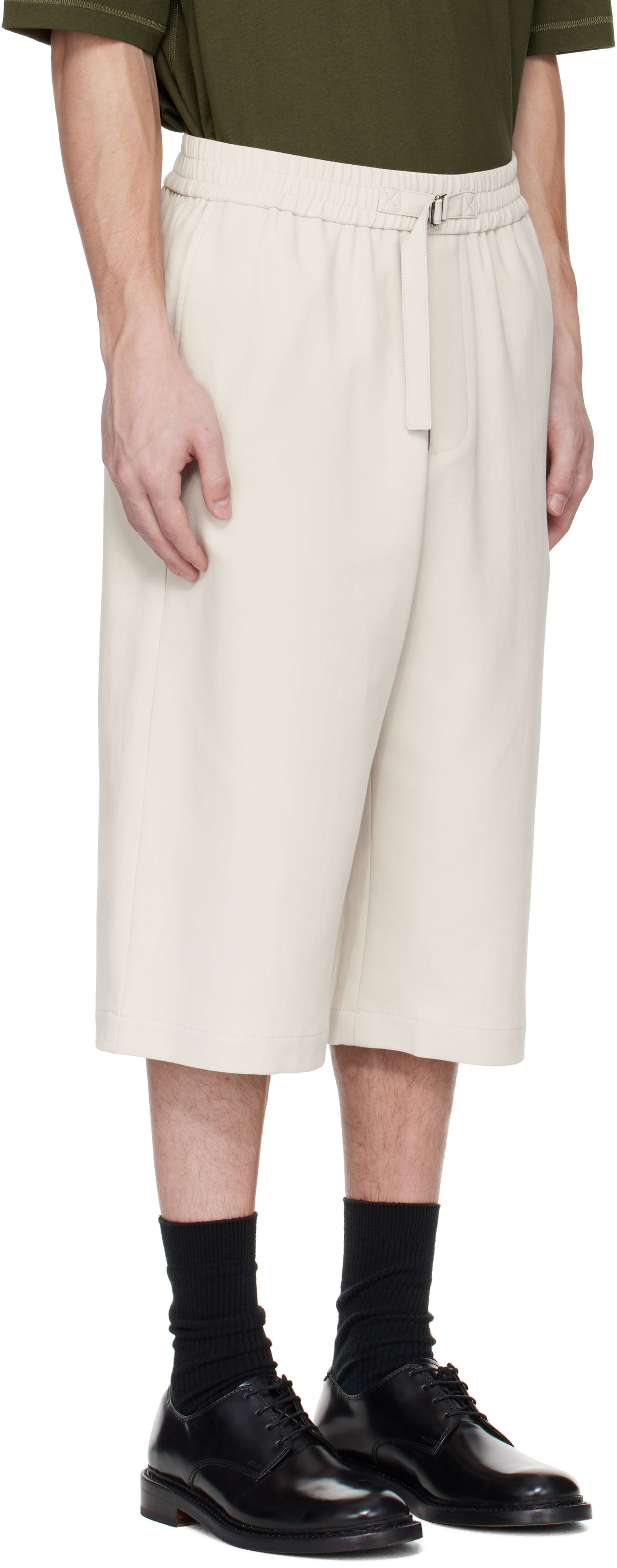 Kratke hlače AMI AMI Paris Elasticated Shorts Bež | HSO310.CO0106, 1