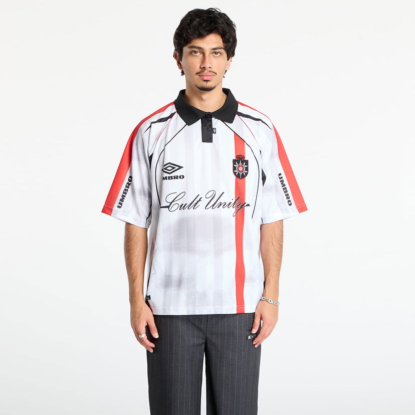 Polo majica Umbro Cult Unity Striped Polo Shirt Bela | UBMW0402FA251 WTH0020