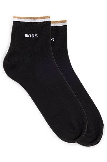 Nogavice BOSS Two-Pack of BOSS Short Socks with Signature-Stripe Cuffs undefined | 50491195