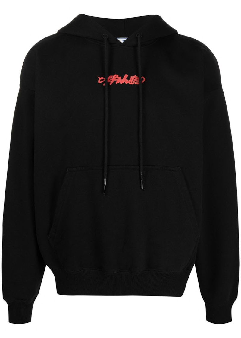 Pulover Off-White Arrows On Canvas Hooded Sweatshirt Black Multi Črna | OMBB085F21FLE0121084