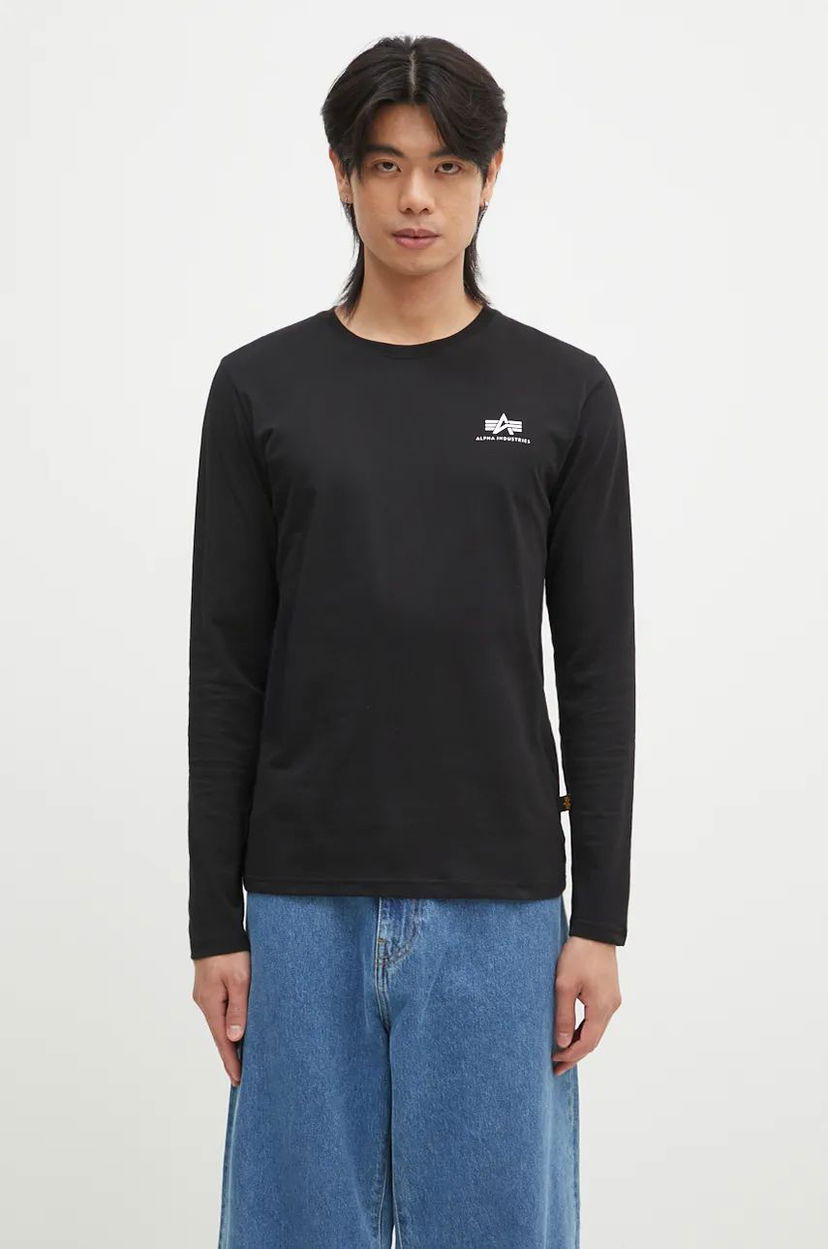 Majica Alpha Industries Basic LS Small Logo T-Shirt Črna | 198517.03