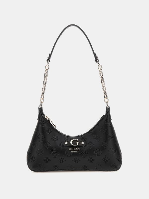 Torba za čez ramo GUESS Shoulder Bag with Logo Črna | HWPD9529180, 0
