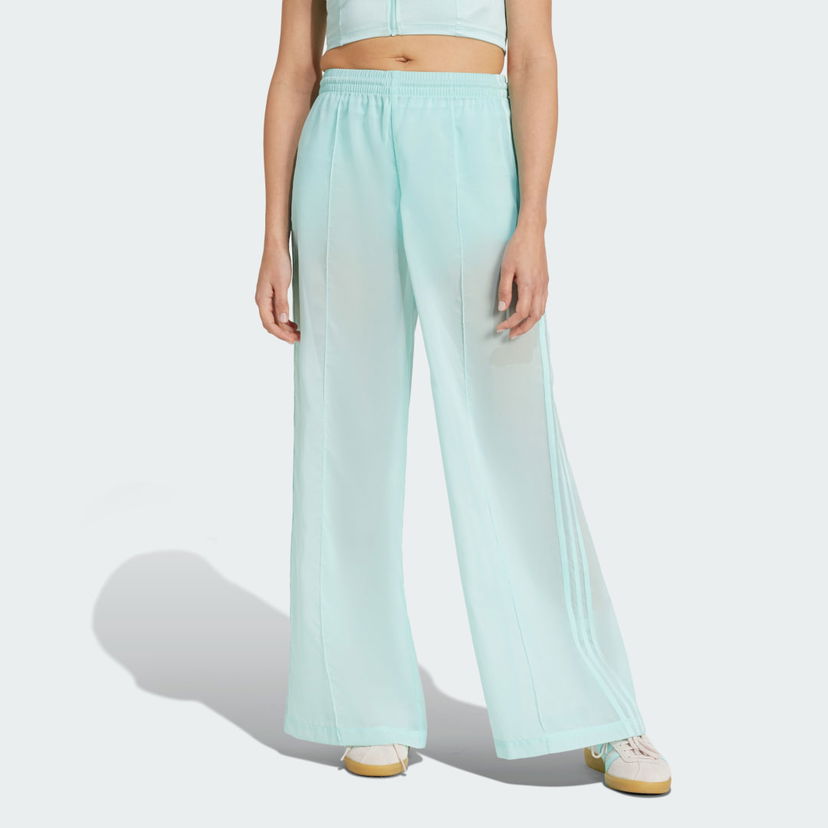 Hlače adidas Performance Adicolor Sheer Wide Leg Pants Turkizna | JN6126