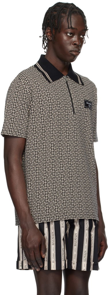 Polo majica Balmain Maze Print Polo Shirt Siva | EH1GC027BC90, 1