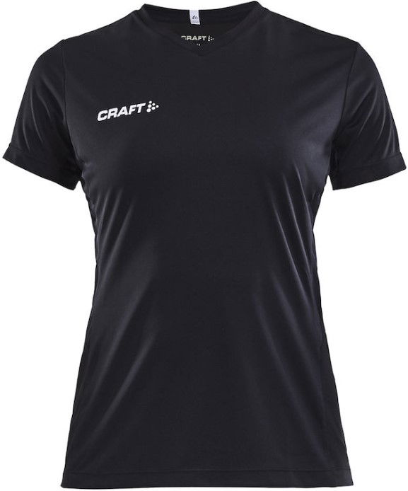 Dres Craft SQUAD JERSEY SOLID V-Neck Short Sleeve T-Shirt Črna | 1905566-9999