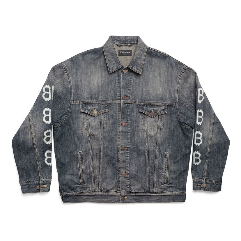 Jakna Balenciaga Crypto Large Fit Denim Jacket Modra | 750983TNW654036