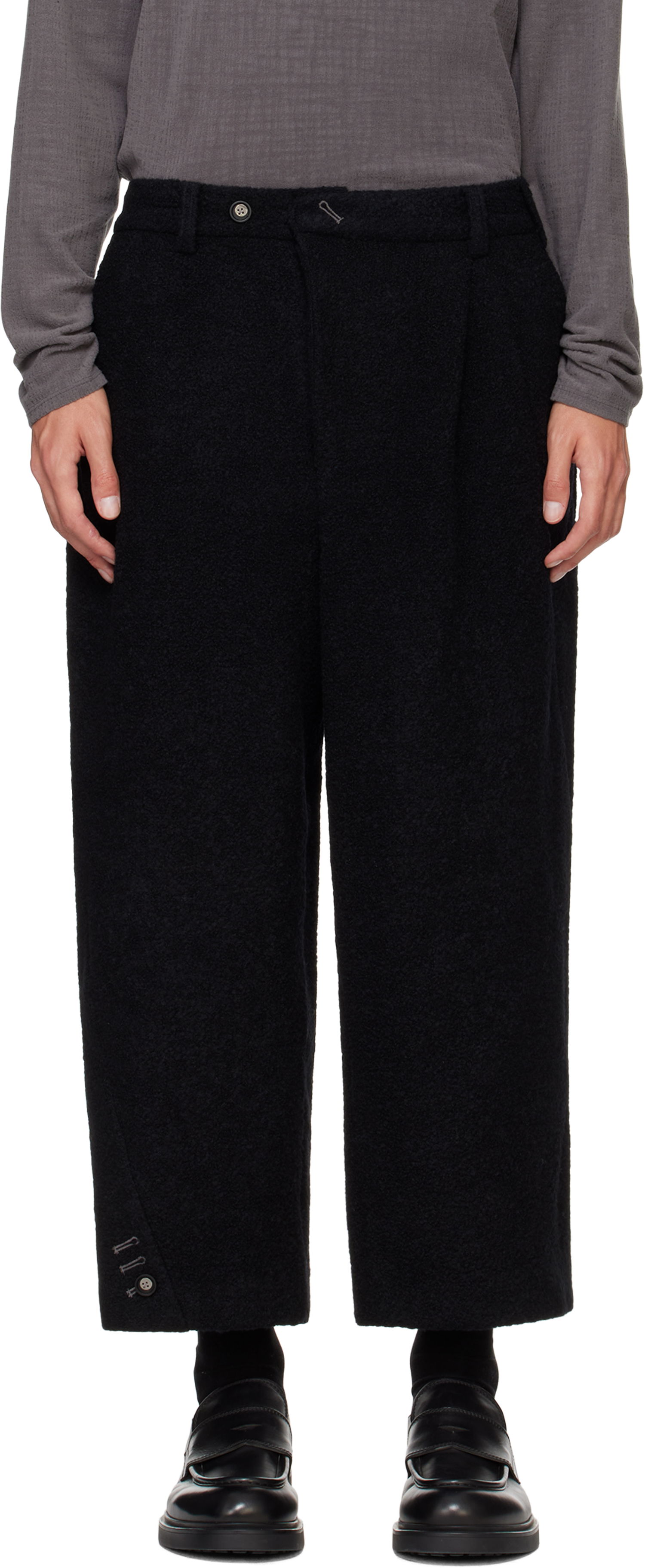 Hlače ADER ERROR Black Wool Straight-Leg Trousers Črna | BN01FWSA0207BK, 0