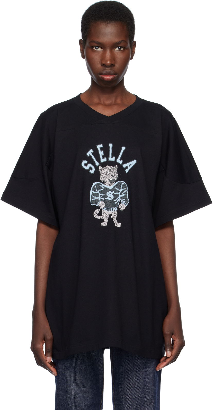 Majica Stella McCartney Stella McCartney Leopard Mascot T-Shirt Črna | 6J04103SQA05