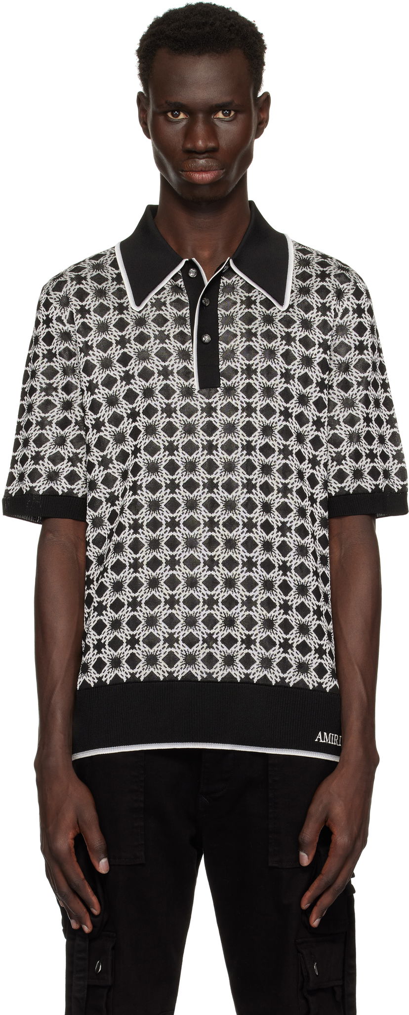 Polo majica AMIRI Amiri MA Quad Polo Črna | AMKNPO1058