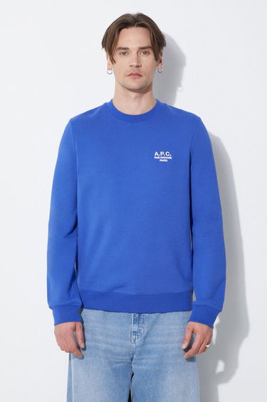 Pleteni pulover A.P.C. A.P.C. Sweat Rider Crewneck Sweatshirt Modra | COEZD.H27699.TIC, 3