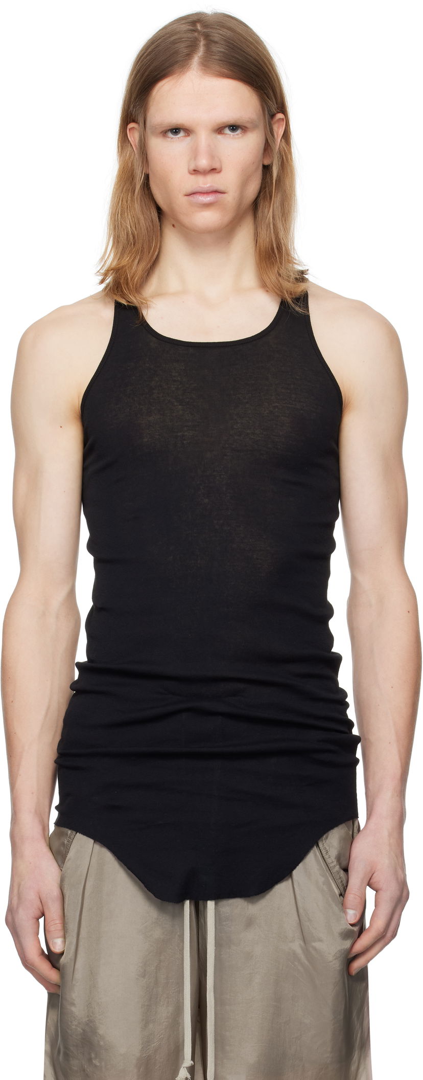 Majica brez rokavov Rick Owens Rick Owens Hollywood Basic Rib Tank Top Črna | RU01E5150 MR