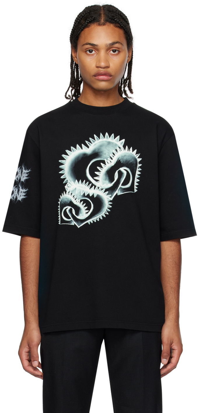 Majica We11done We11done Graphic Print T-Shirt Črna | WD-TT3-23-748-U-BK
