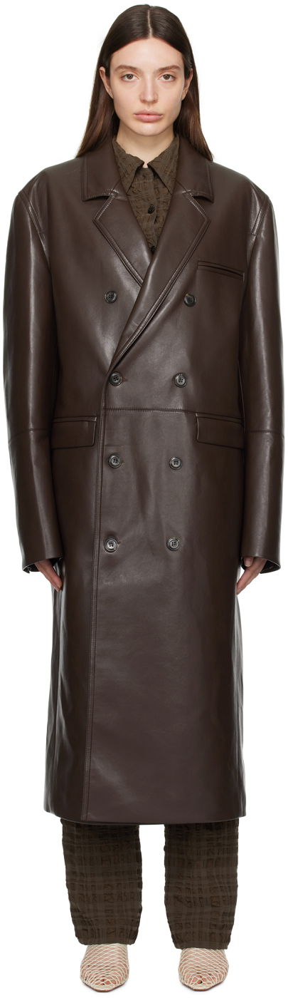 Plašči Nanushka Sverre Leather Coat Rjava | NM24RSOW01078