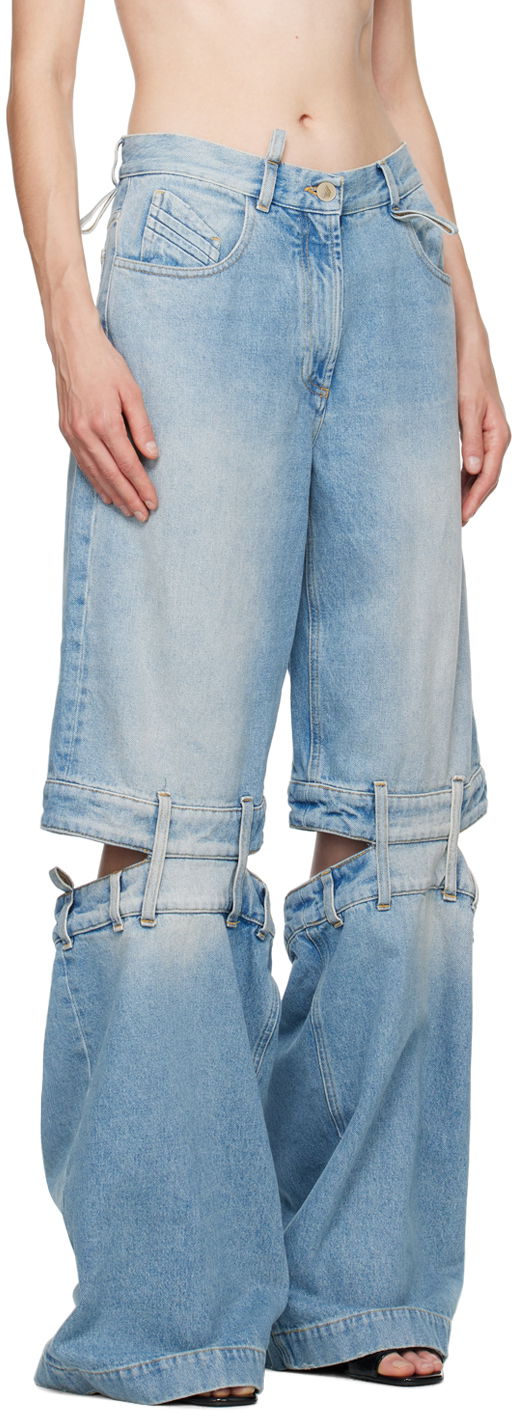 Kavbojke The Attico The Attico Long Leg Split Jeans Modra | 241WCP157 D073, 1