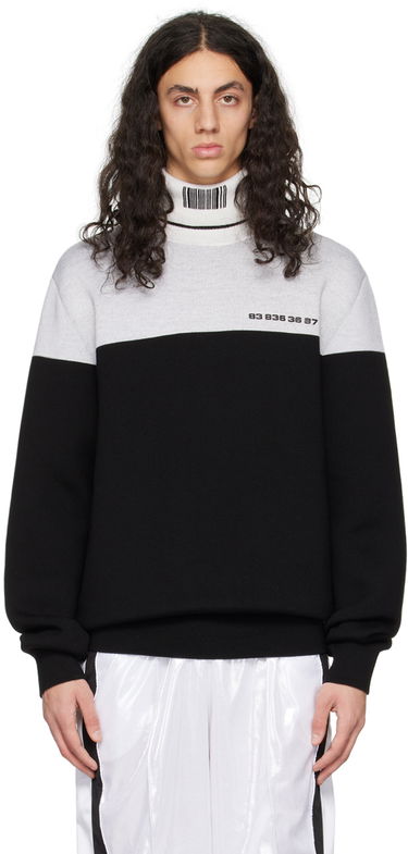 Pleteni pulover VETEMENTS Colorblocked Turtleneck Črna | VL16KN420B, 0