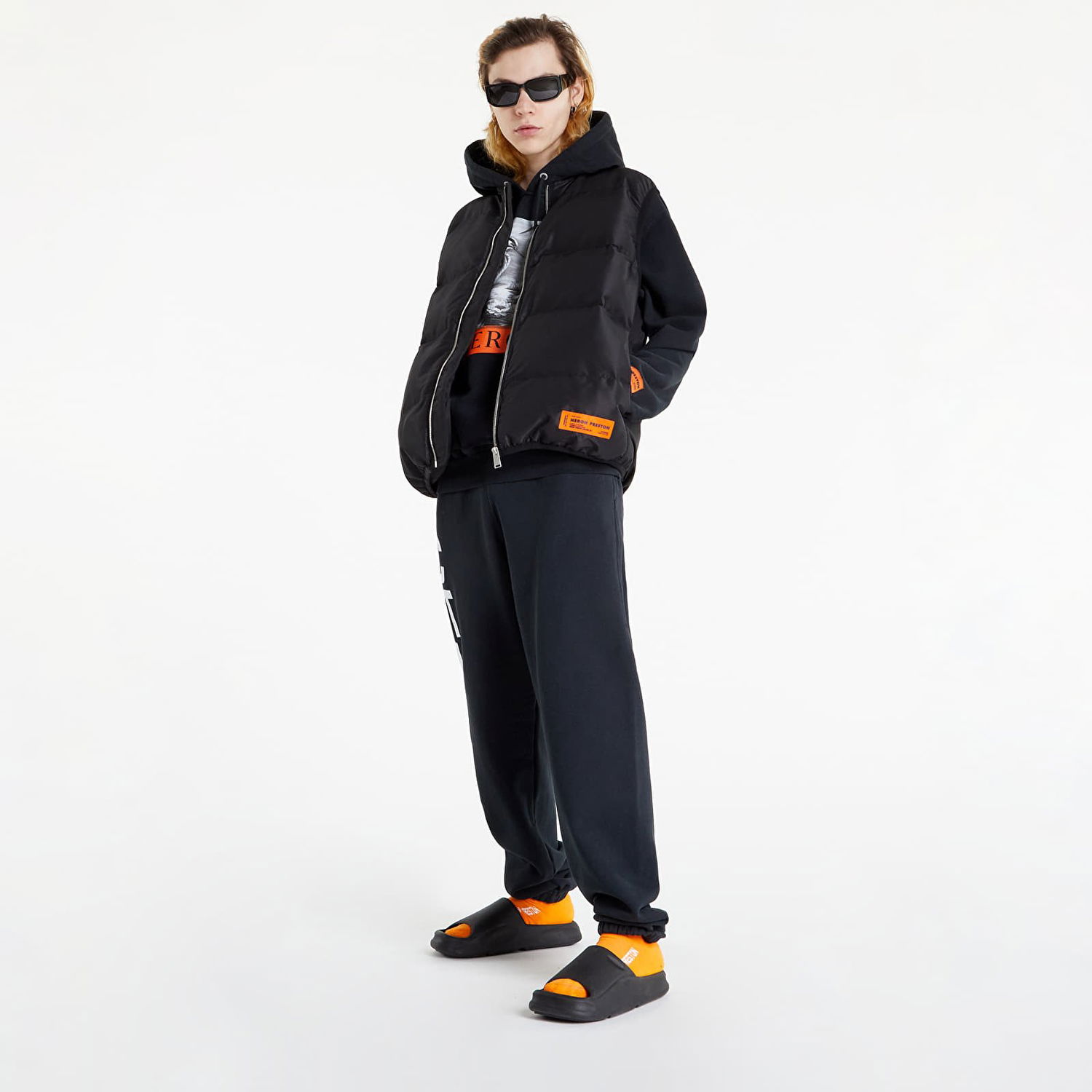 Telovnik HERON PRESTON Logo Tape Nylon Padded Vest Črna | HMEA073S22FAB0011000, 1