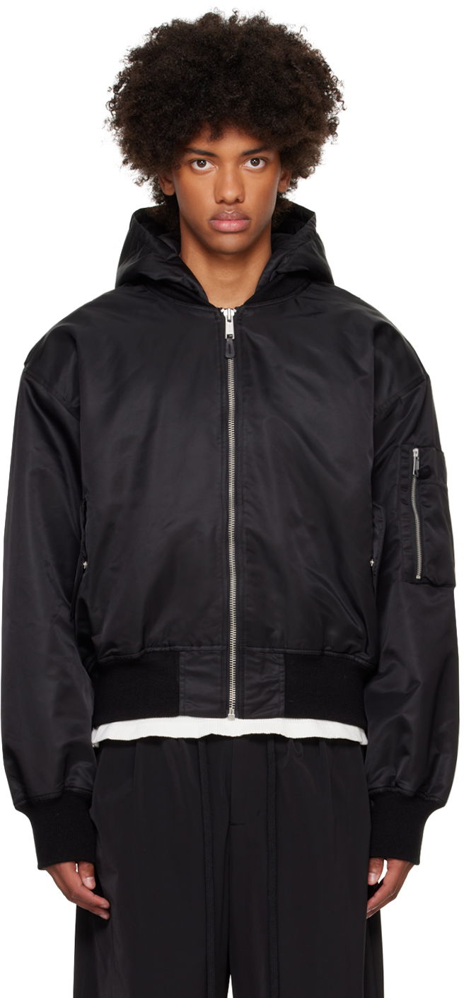 Bomber jakna Entire Studios Hooded Broad Bomber Jacket Črna | ES2539OI