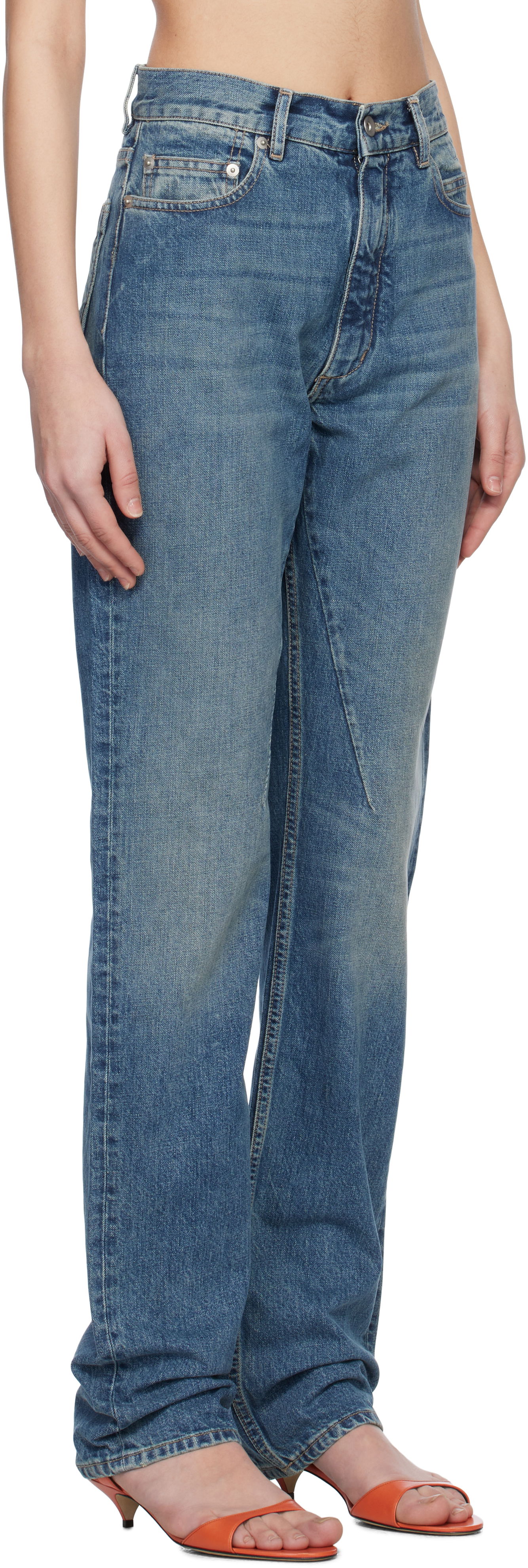 Kavbojke Rick Owens Rick Owens DRKSHDW Hollywood Granbury Jeans Modra | DS01E3315 DWB, 1