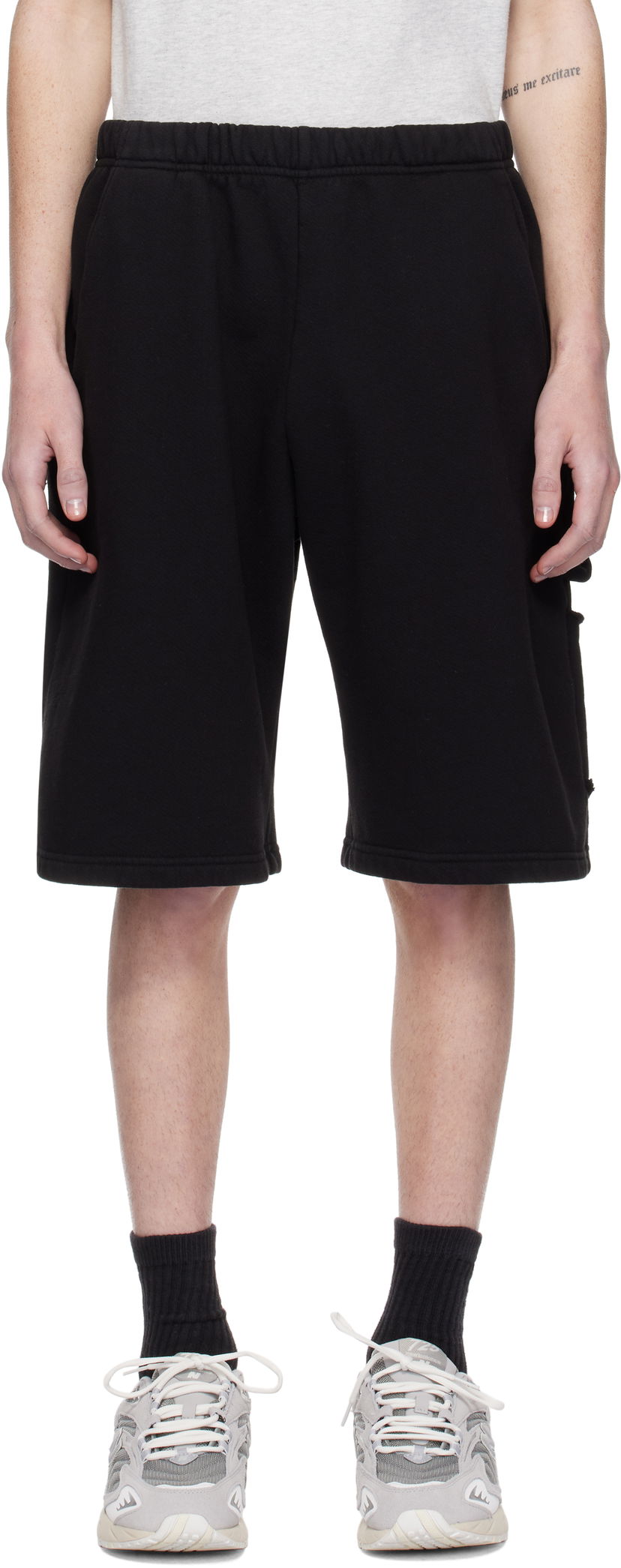 Kratke hlače LES TIEN Utility Cotton Shorts Črna | CF-3100