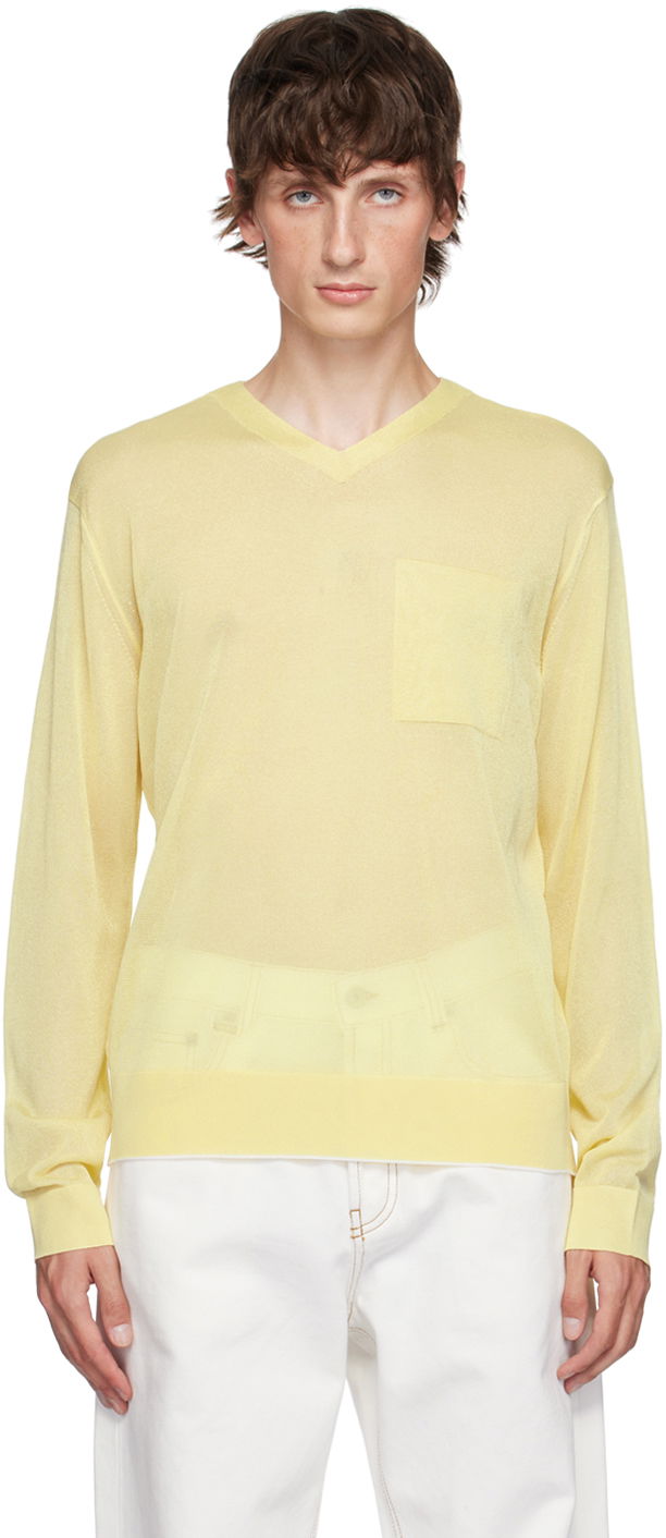 Pleteni pulover Jacquemus Yellow La Casa 'La maille Paseo' Sweater Rumena | 24H246KN503-2368
