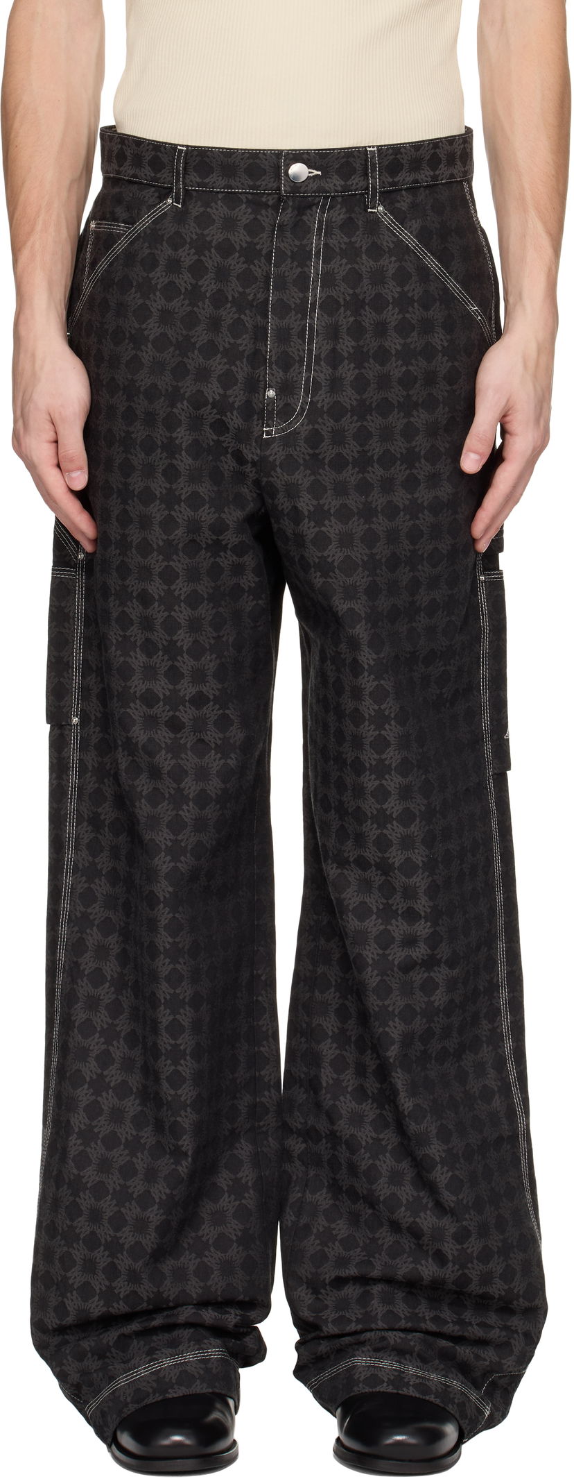 Cargo hlače AMIRI Amiri MA Quad Work Trousers Črna | AMPACA1039