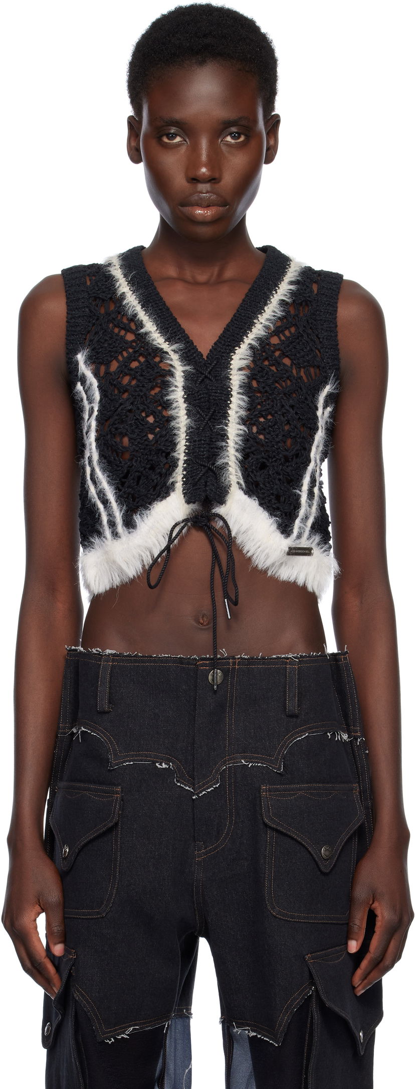 Pleteni pulover Andersson Bell Andersson Bell Western Lace-Up Knit Vest Črna | atb1318w